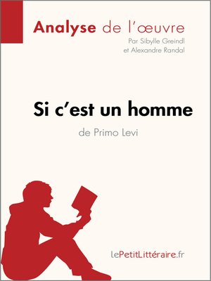 cover image of Si c'est un homme de Primo Levi (Analyse de l'oeuvre)